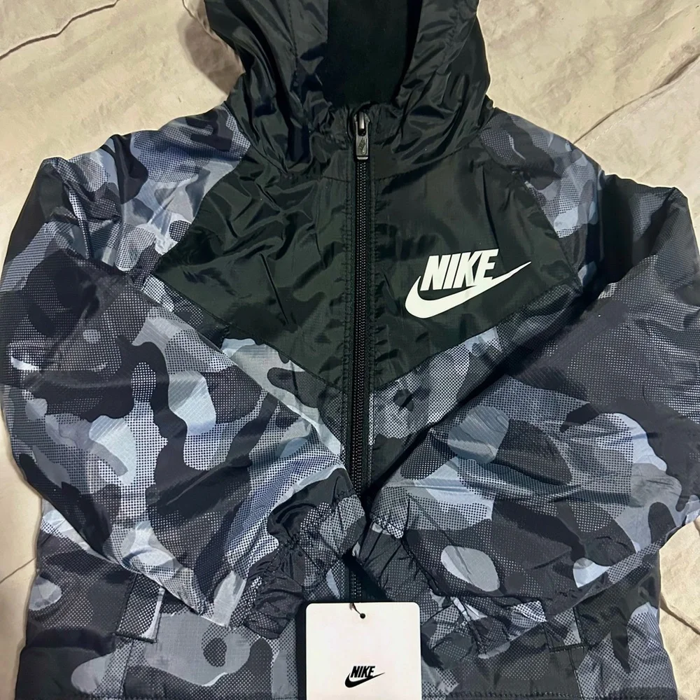Nike Kids Camo Jacket - Black and Gray - Picture 2 of 7